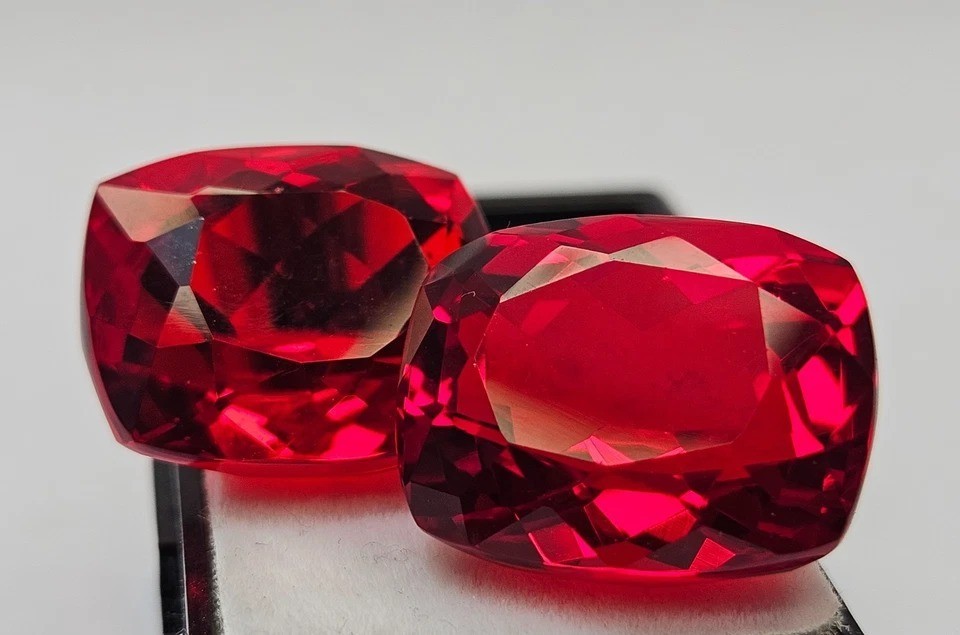 NATURAL Red Ruby Cushion Cut 53-55 Ct Pair Earring Making Loose GEMSTONE