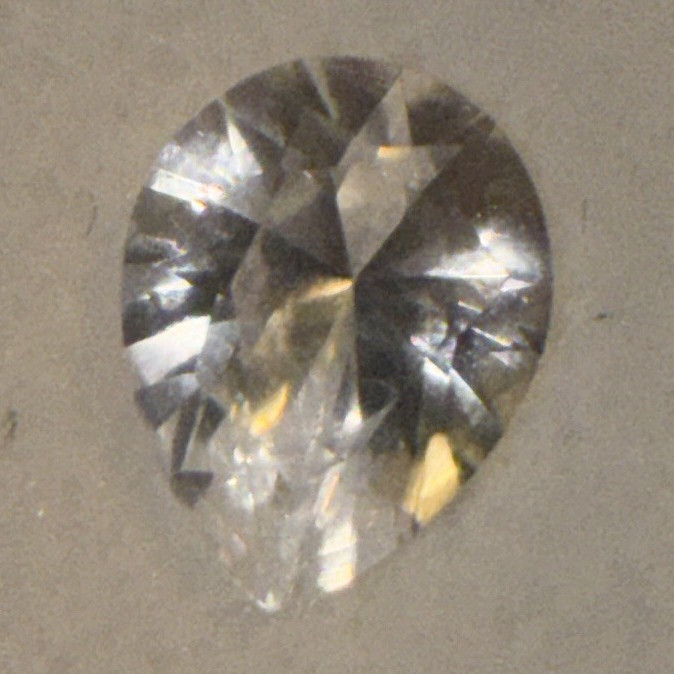 White Sapphire Pear Cut Transparent Loose Gemstone White/Colorless, 1 Piece