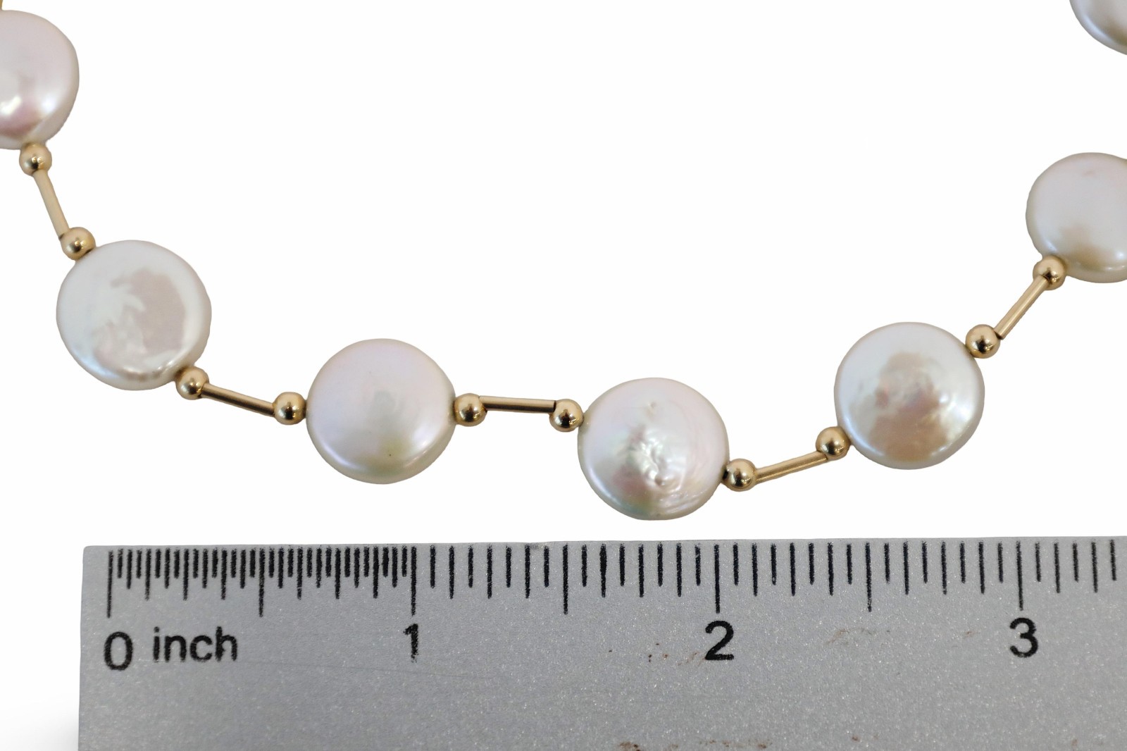 Vintage Cultured Freshwater Pearl Necklace in 14K Yellow Gold, 30.0″ inch