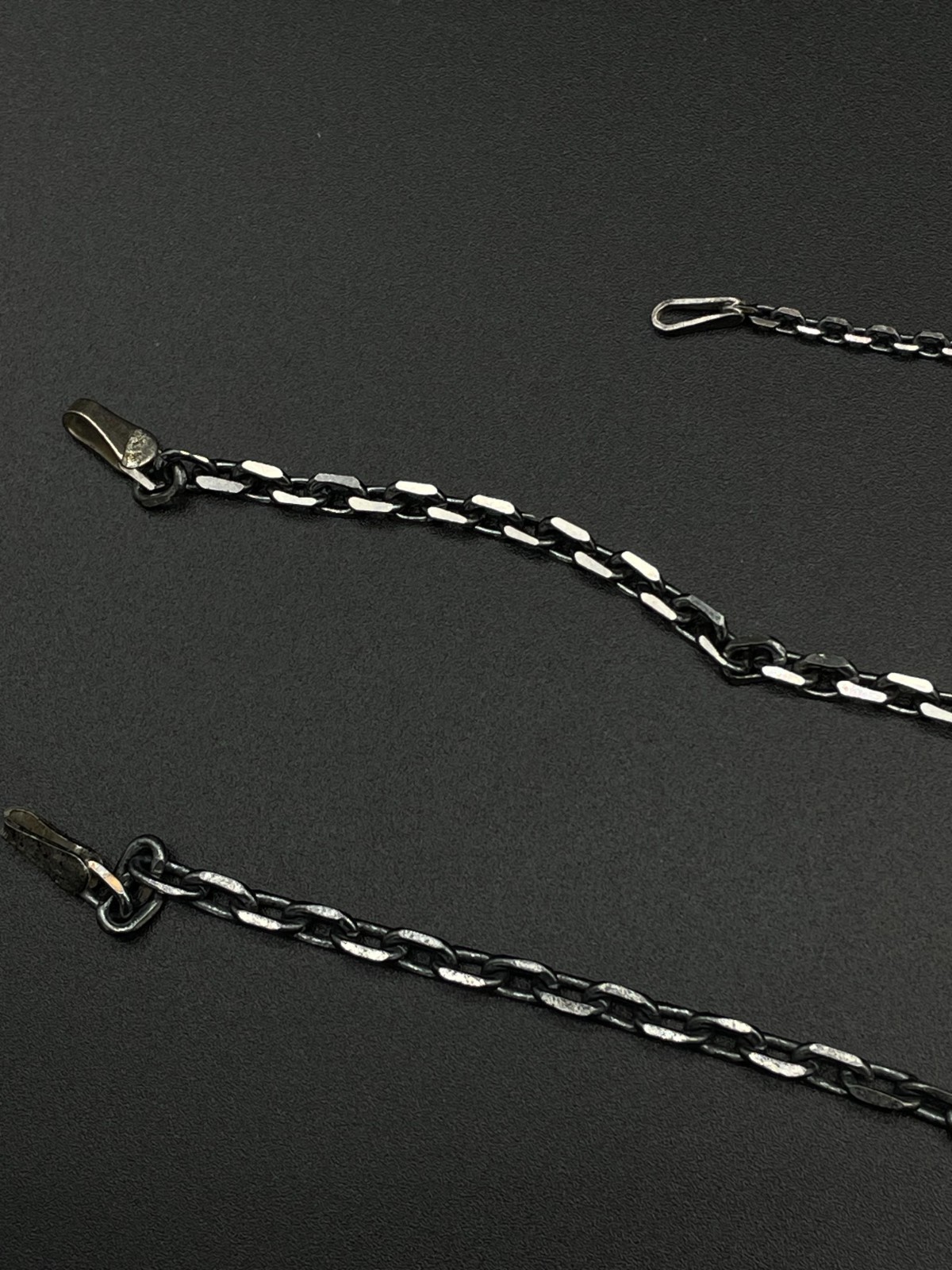 925 Sterling Silver Oxidized Anchor Cable Link Chain Necklace, Black Design Gift