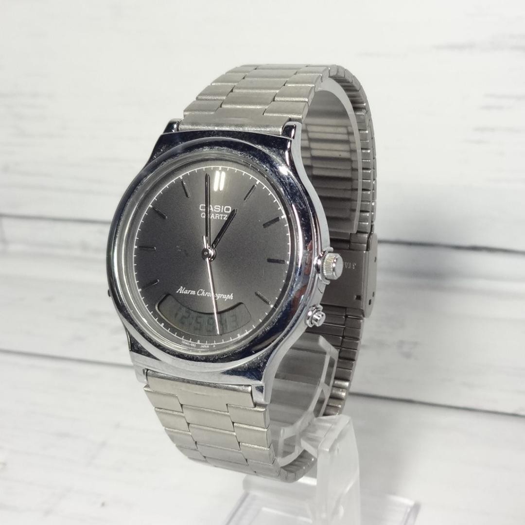 Vintage CASIO Analog-Digital Metal Band AQ-305, new battery, working condition: