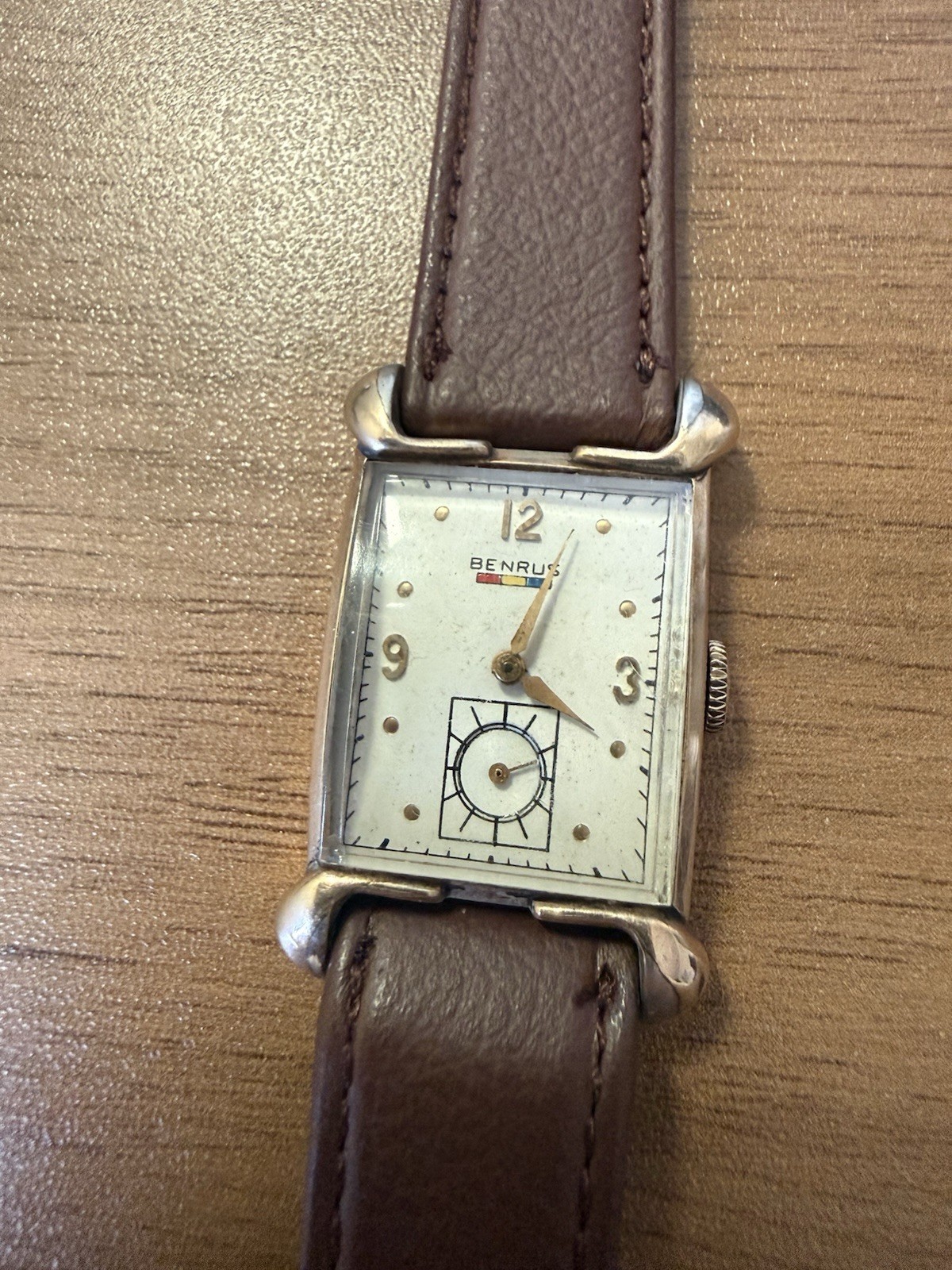 Vintage Benrus Tank Watch 10K Gold Filled Mechanical Manual Wind Runs