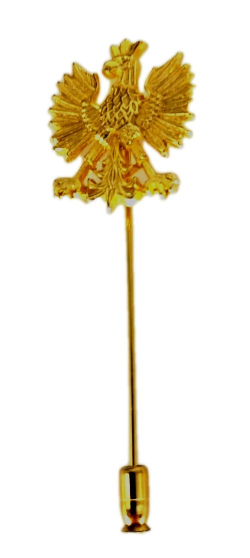 VTG-1960’s-70’s Polish Gold Tone Crowned Eagle Stick pin 2-3/4″ Length