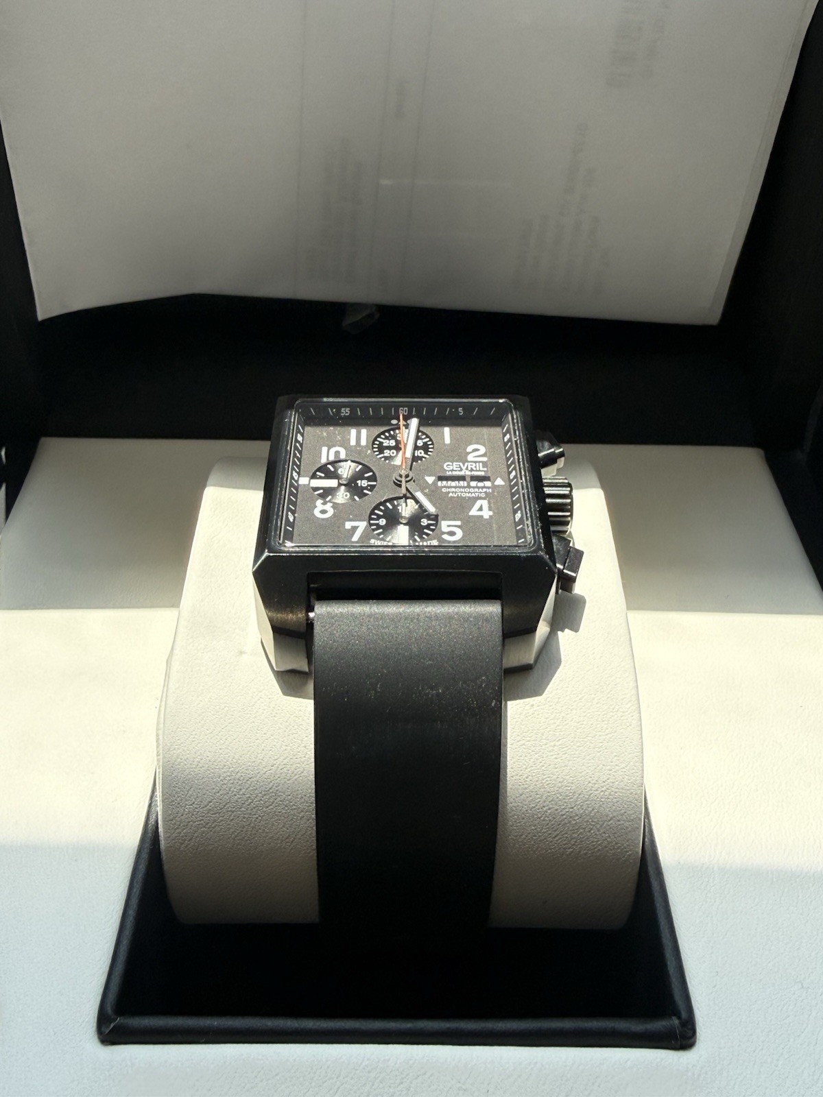 Gevril Men’s 44702 Herald Square Swiss Automatic ETA 7750 Chronograph Date Watch