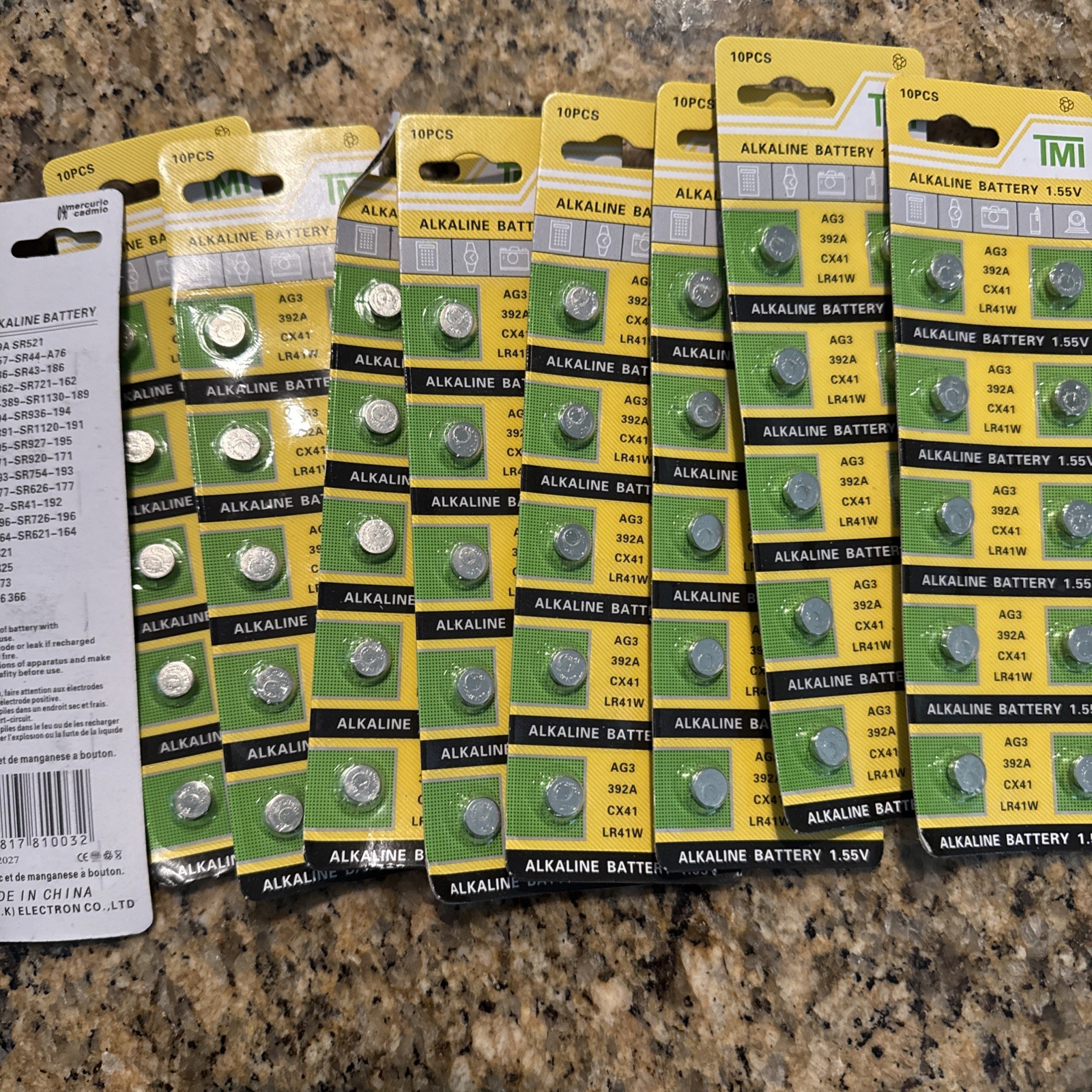10 pcs AG3 392A LR41W 1.5V Alkaline Cell Battery