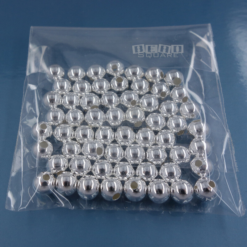 60 Sterling Silver Smooth Seamless Round Beads Spacer 4mm 1.1-1.3mm hole #33006