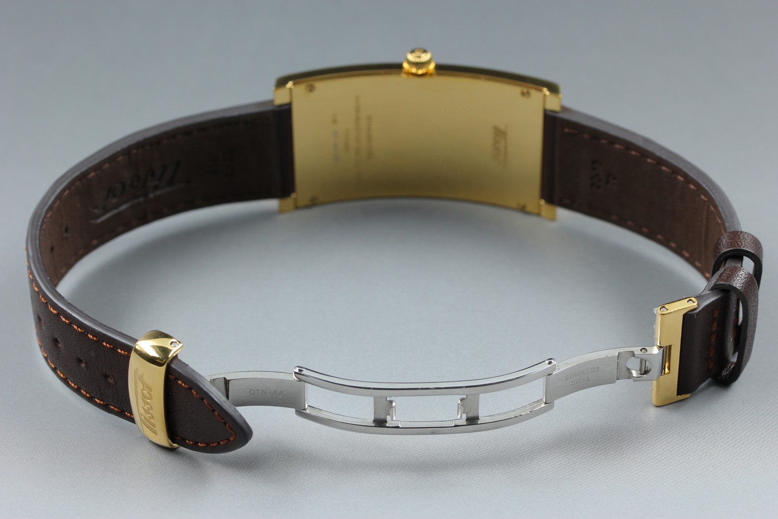 [Near MINT] TISSOT Heritage T117509A Gold Dial Banana Quartz Men’s Watch