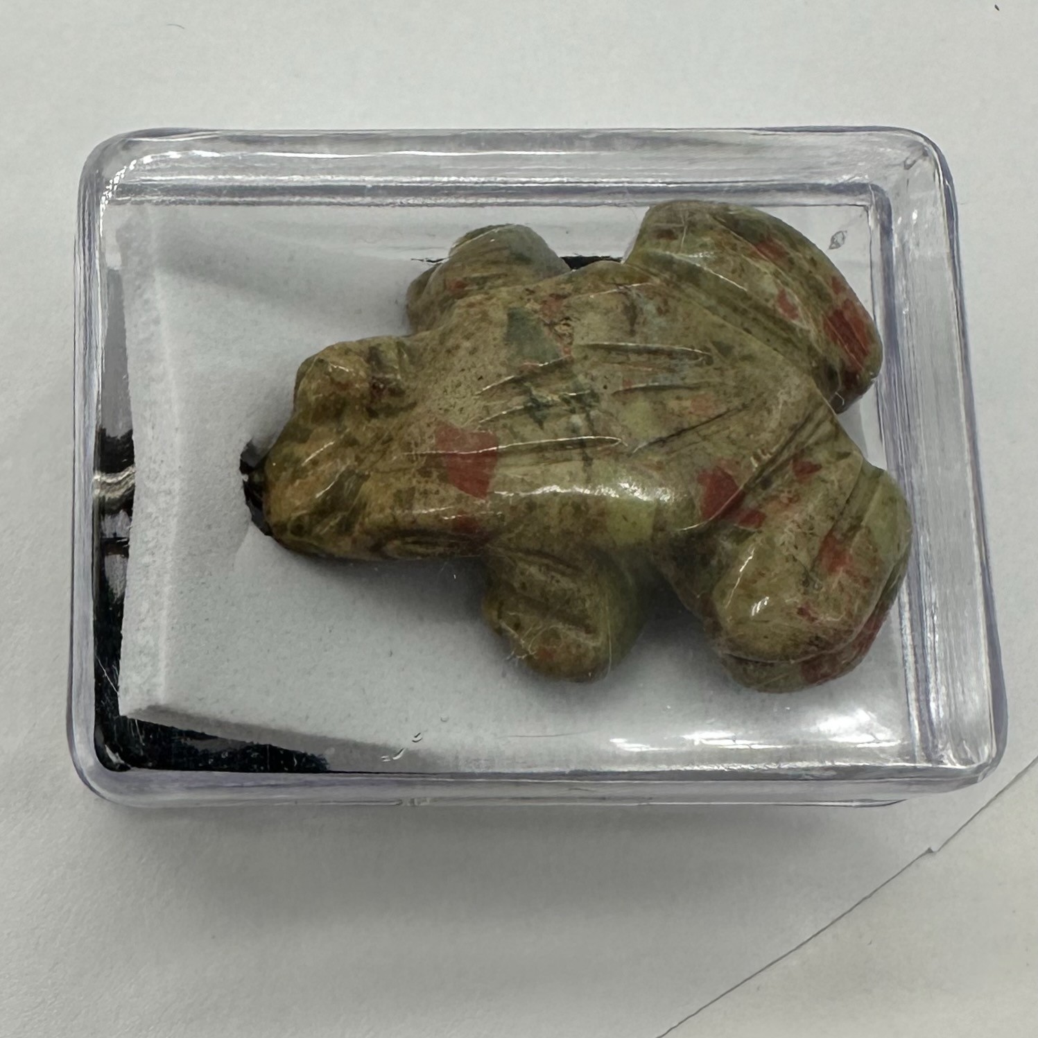 Unakite Stone Frog Pendant Necklace |1 1/4″ Long | Green, Pink | 1 Pendant |
