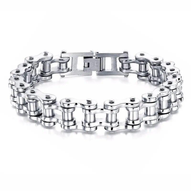 Stainless Steel Biker Chain Bracelet Mens Bracelet Link Chain Motorcycle Bicycle