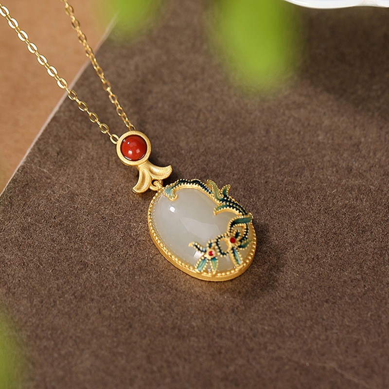 Cloisonne Nephrite Jade Chinese Design Women Jewelry Set Ring Earring Bracelet)