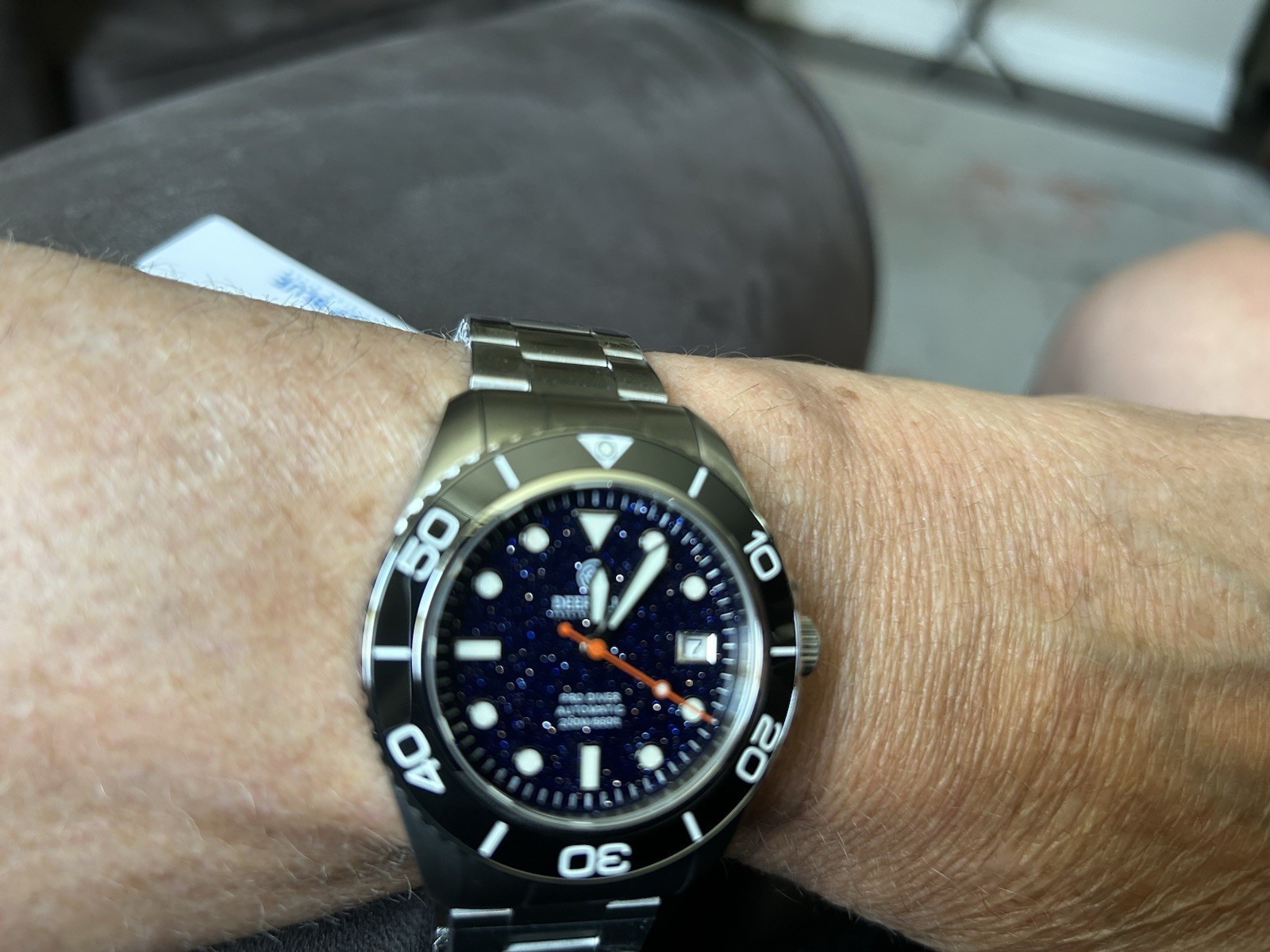 Deep Blue PRO DIVER 200 42.5MM AUTO DIVE WATCH- BLUE SANDSTONE DIAL