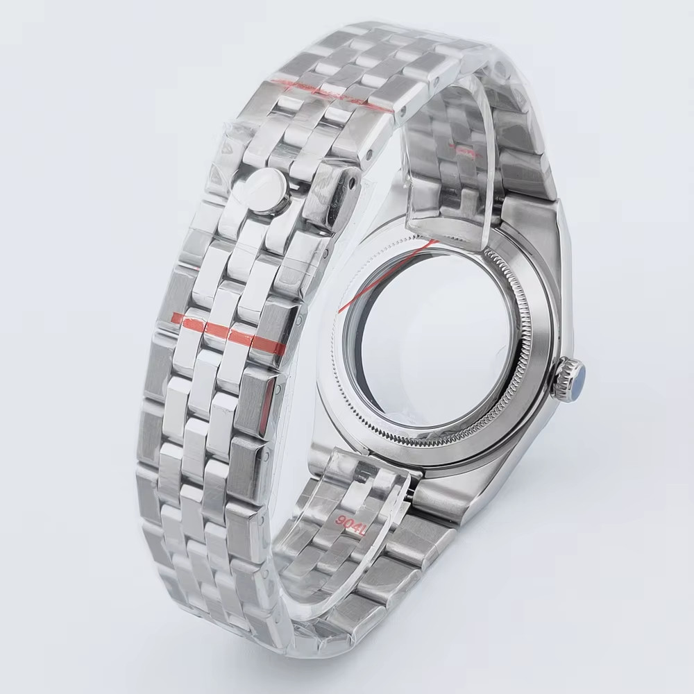 40Mm Silver Watch Case Sterile Sapphire Glass Fit NH34 NH35 NH36 NH38 NH72 ETA 2