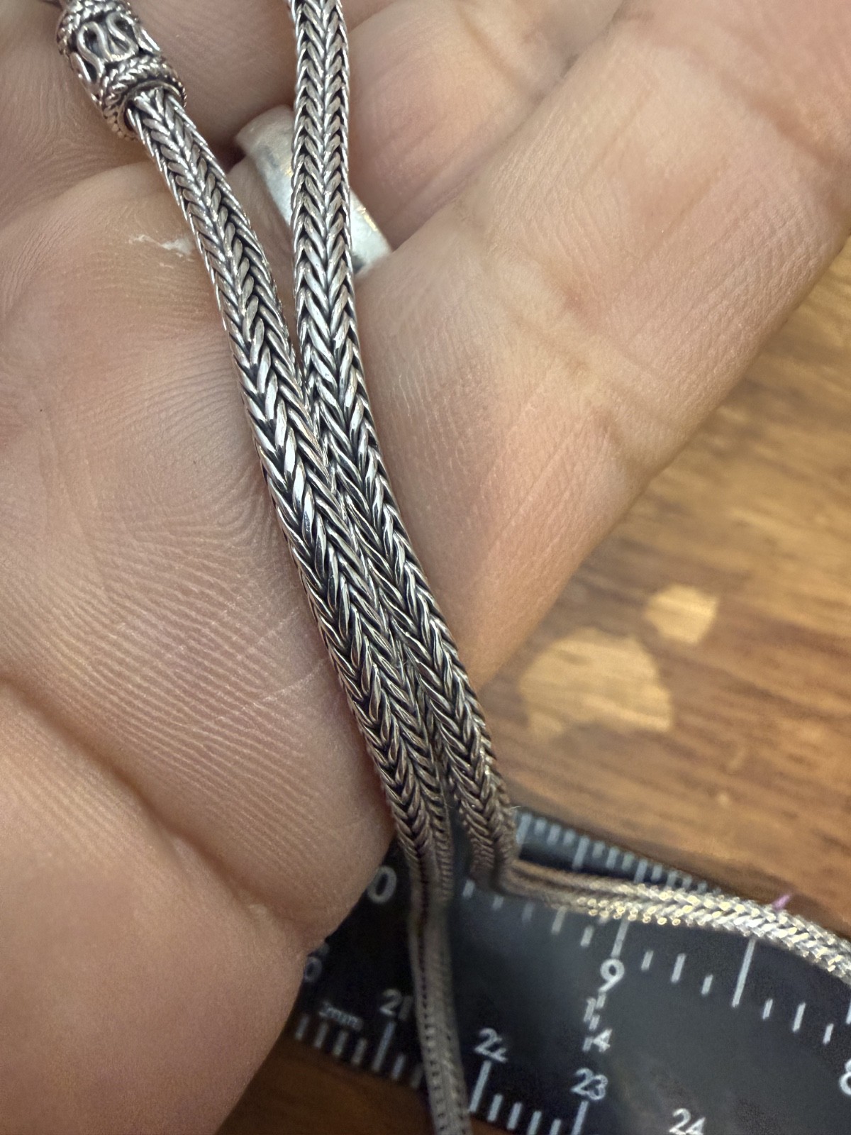 Sterling Silver 925 Tulang Naga Weave Necklace Chain Braided Design 18″ – 22g