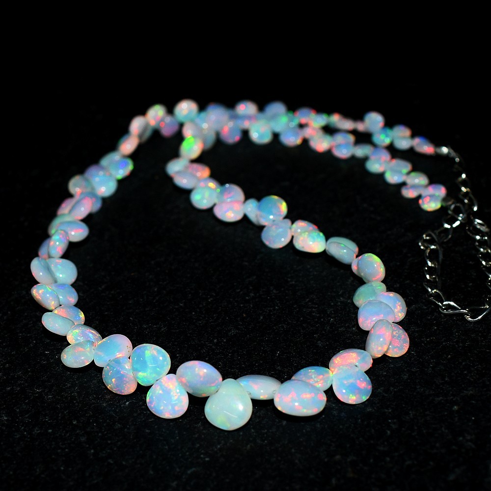 Very Attractive White Ethiopian Opal 67. Cts Beaded Fabulous Necklace VK 19 E711