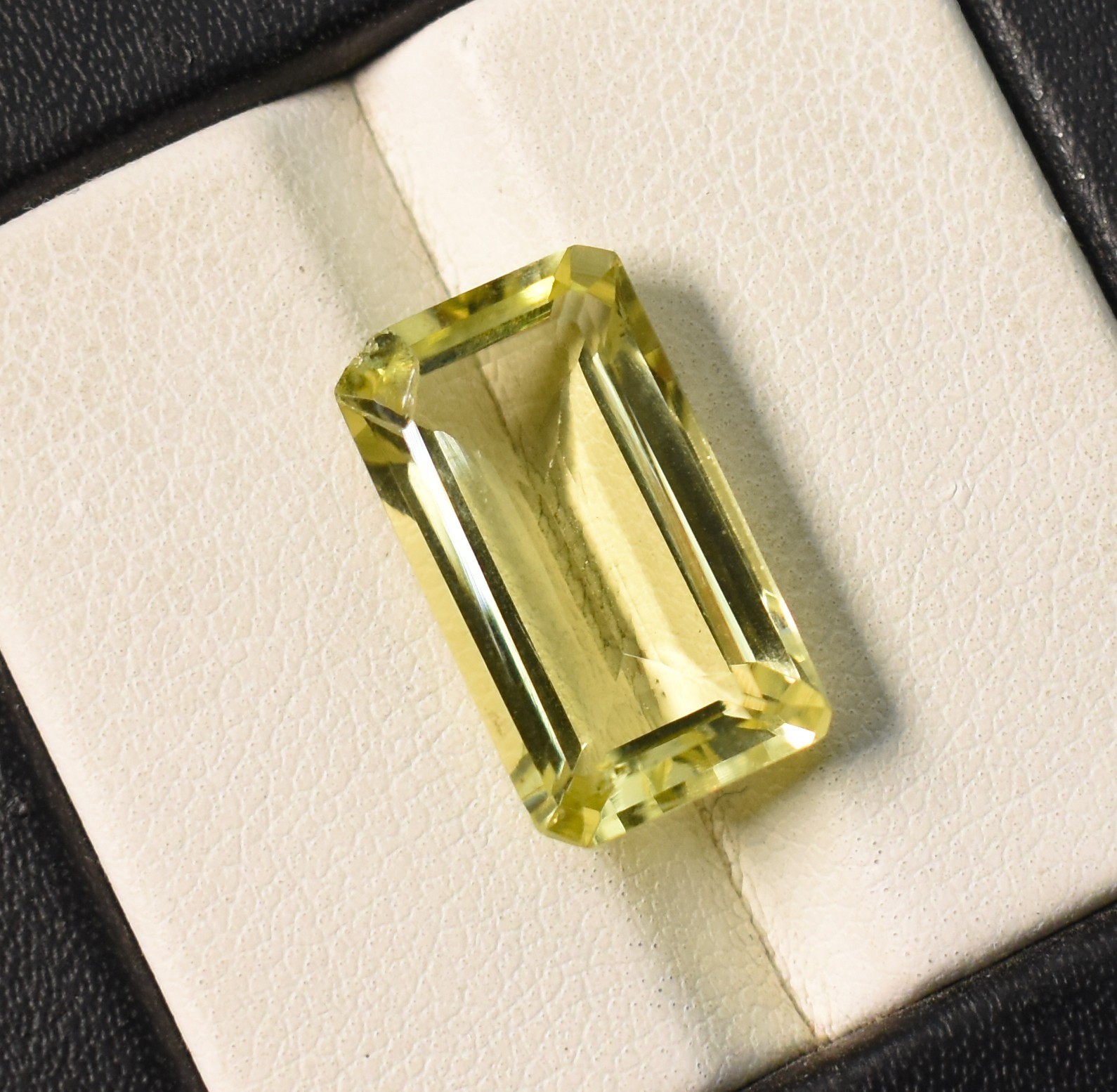 Natural Lemon Quartz Octagon Emerald Cut Gemstone 16.5X9.5X6 MM 7.15 Cts