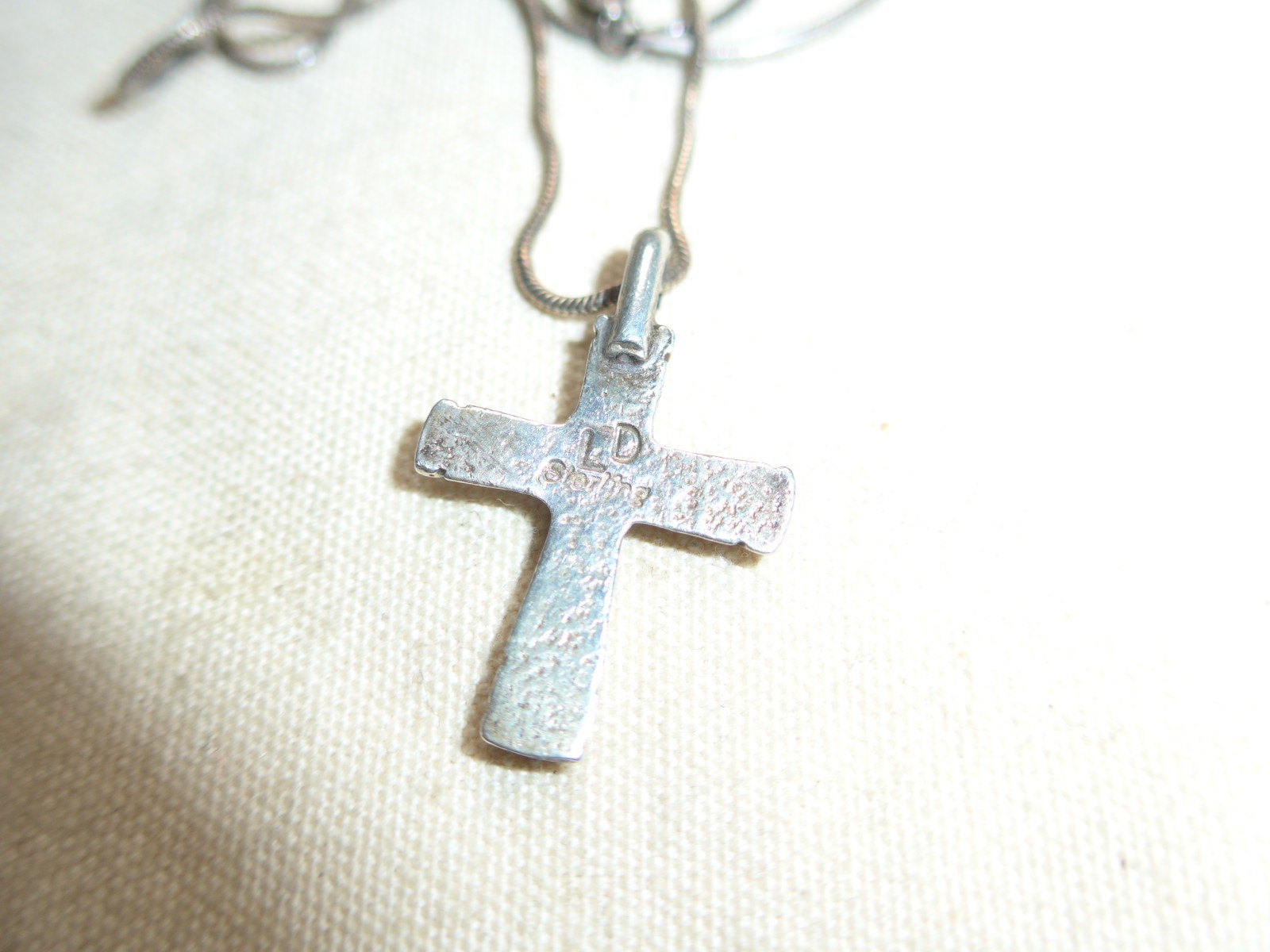 Native American Lowell Draper Cross Pendant Necklace 925 Sterling Silver 16″