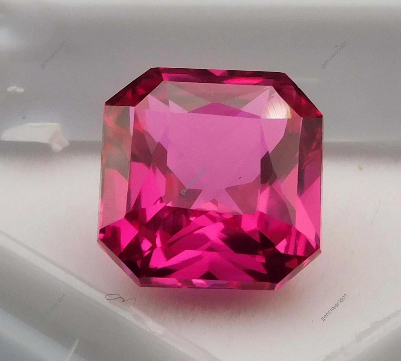 Rare 6.65 Ct A+ Natural Pink Sapphire Square Cut Certified Loose Gemstone