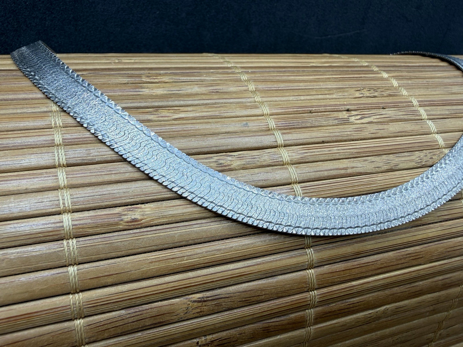 MILOR Italian Sterling Silver Herringbone Chain Necklace