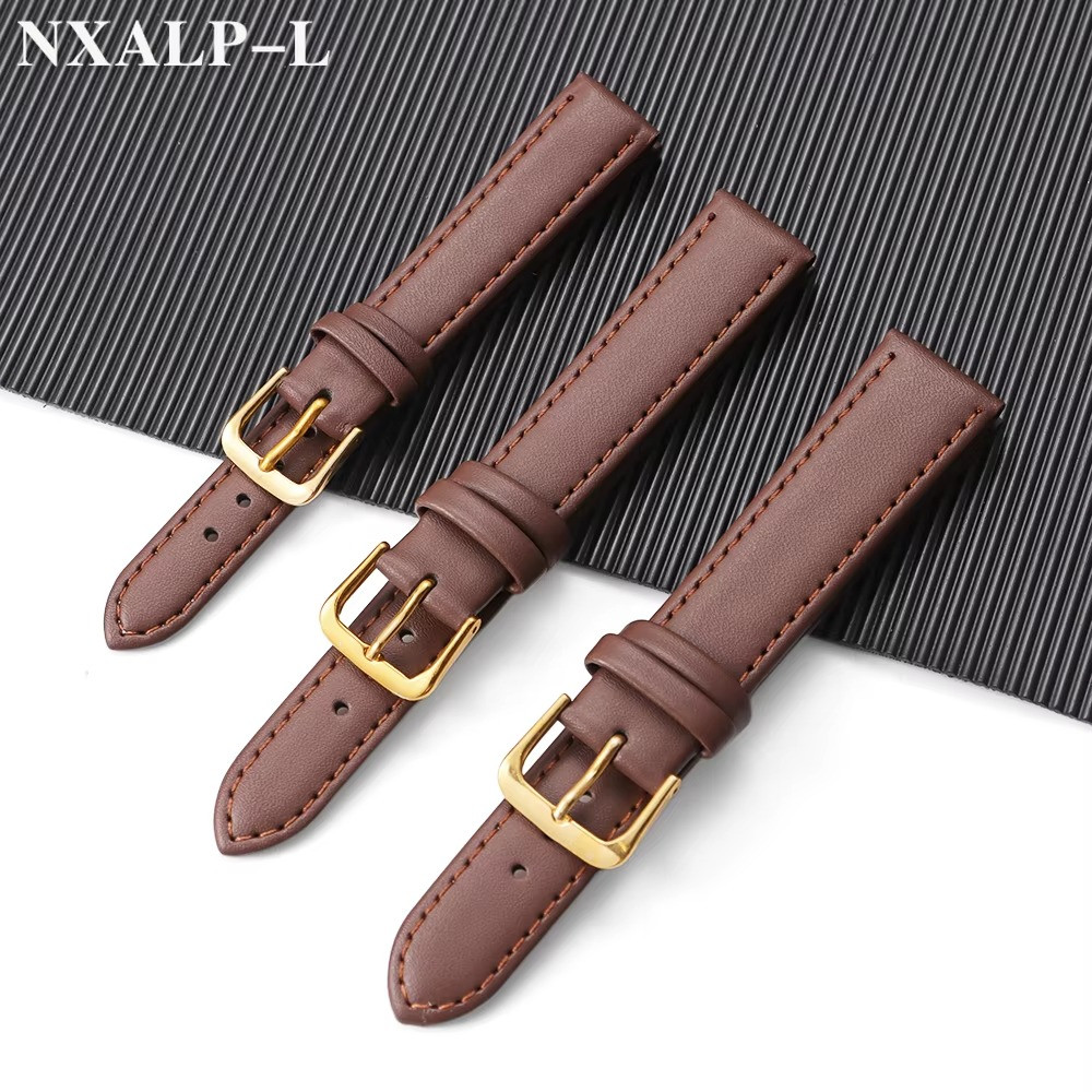 Black Extra Long Calf Grain Leather Watch Strap 8mm to 24mm With Fitting Pins
