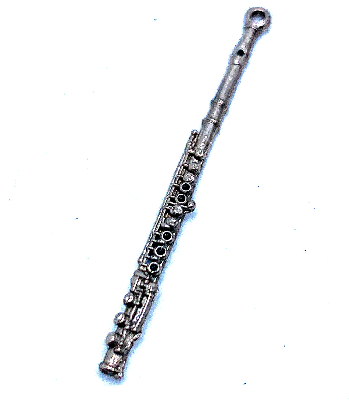 Vintage Silver Tone Flute Woodwind Musician’s Charm Signed Future Primitive