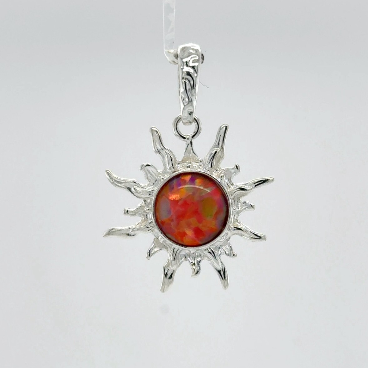 Purple FIRE OPAL Sun Pendant – 925 STERLING SILVER #124e