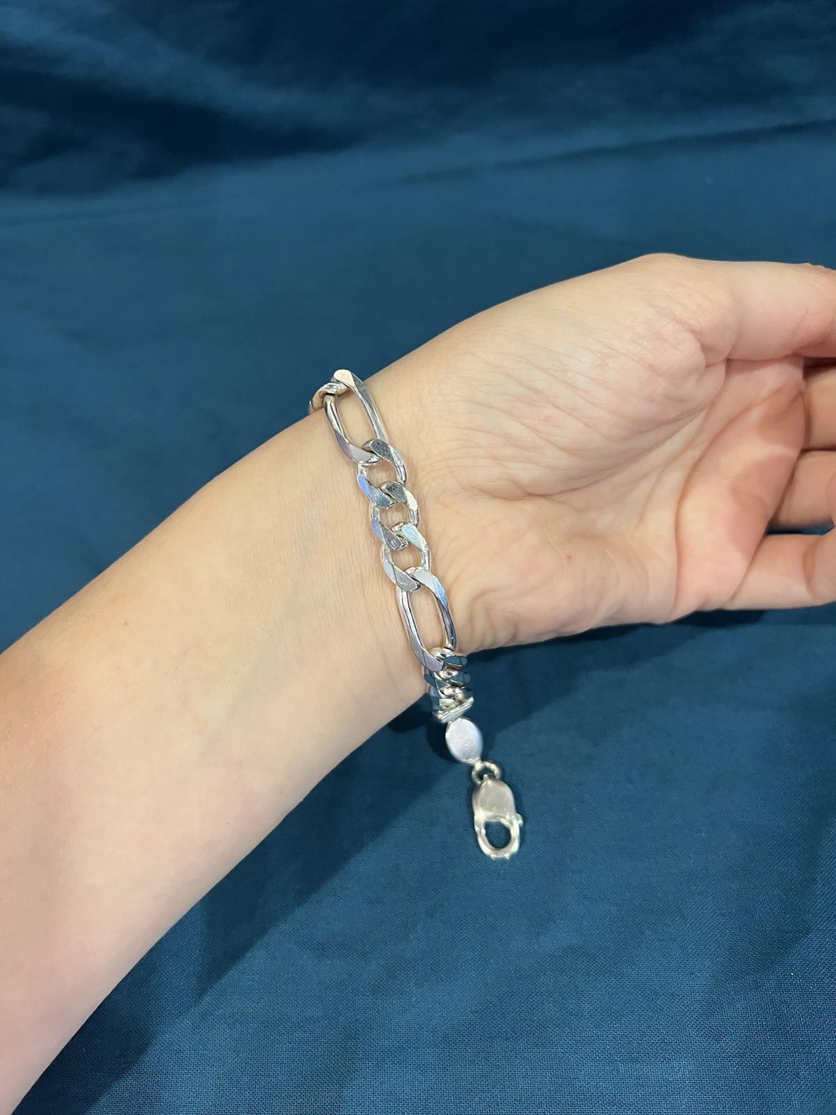 925 Sterling Silver Men Male Boys Women Figaro Bracelet 8″