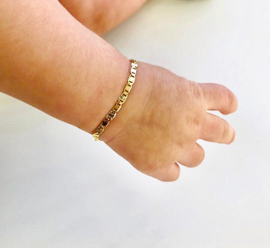 Newborn Baby/Childrens Boys/Girls Gold Filled Bracelet, Pulsera Para Bebe Niñas.