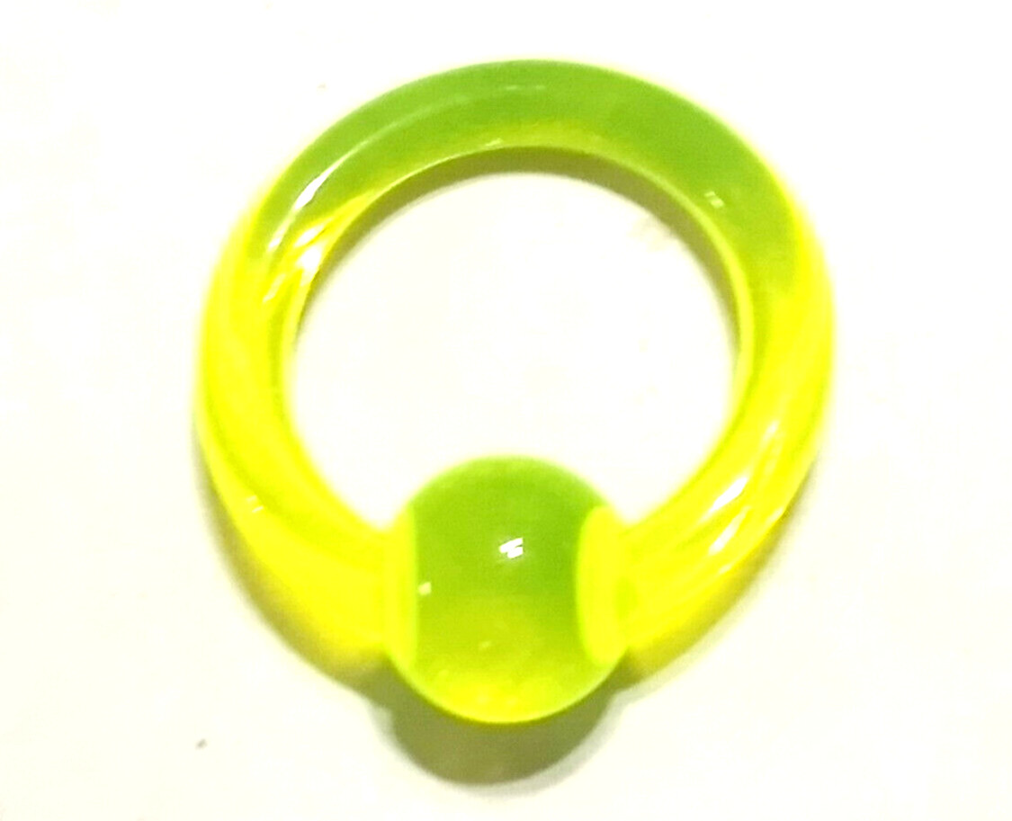 Captive Nipple Ring Heavy 6 Gauge 5/8″ Acrylic Green 8mm Ball *