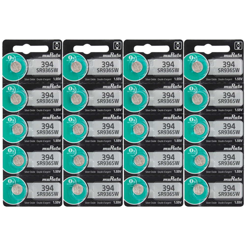 20 Murata Replaces Sony 394 SR936SW LR936 LR45 Silver Oxide 1.55V Watch Battery