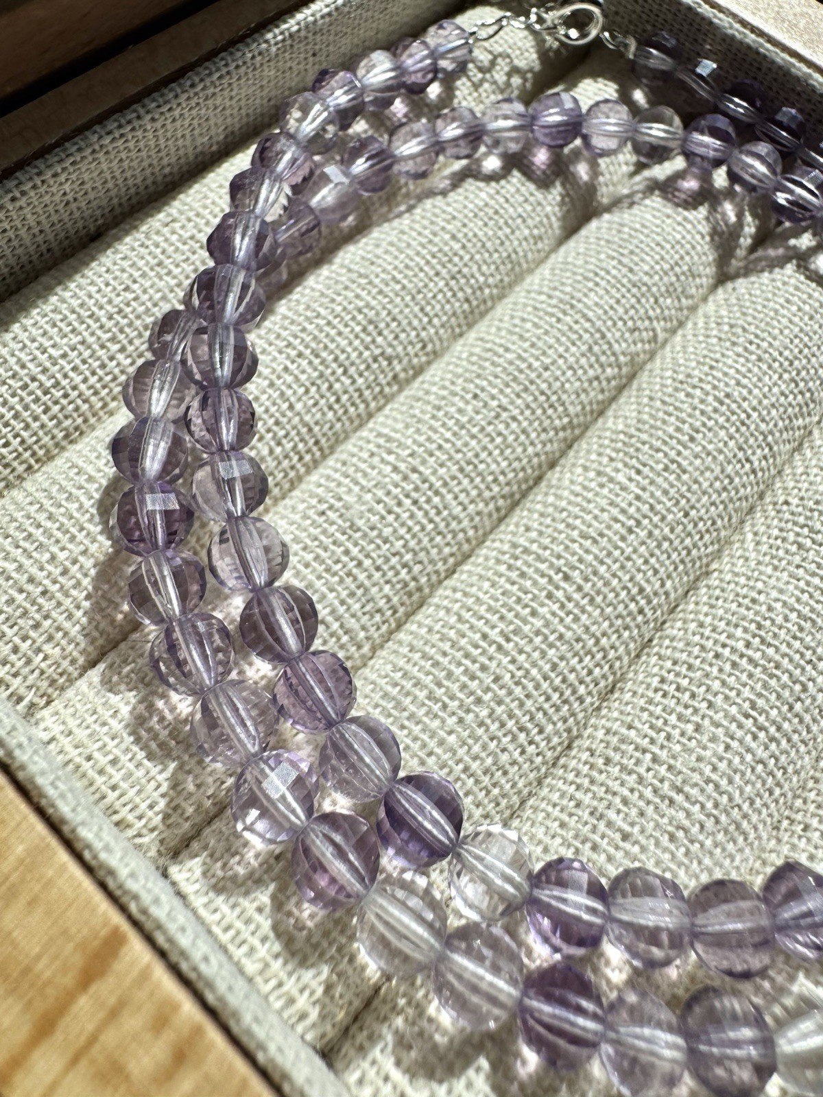 Natural purple Amethyst necklace 5.2mm Total Length 40cm+5cm