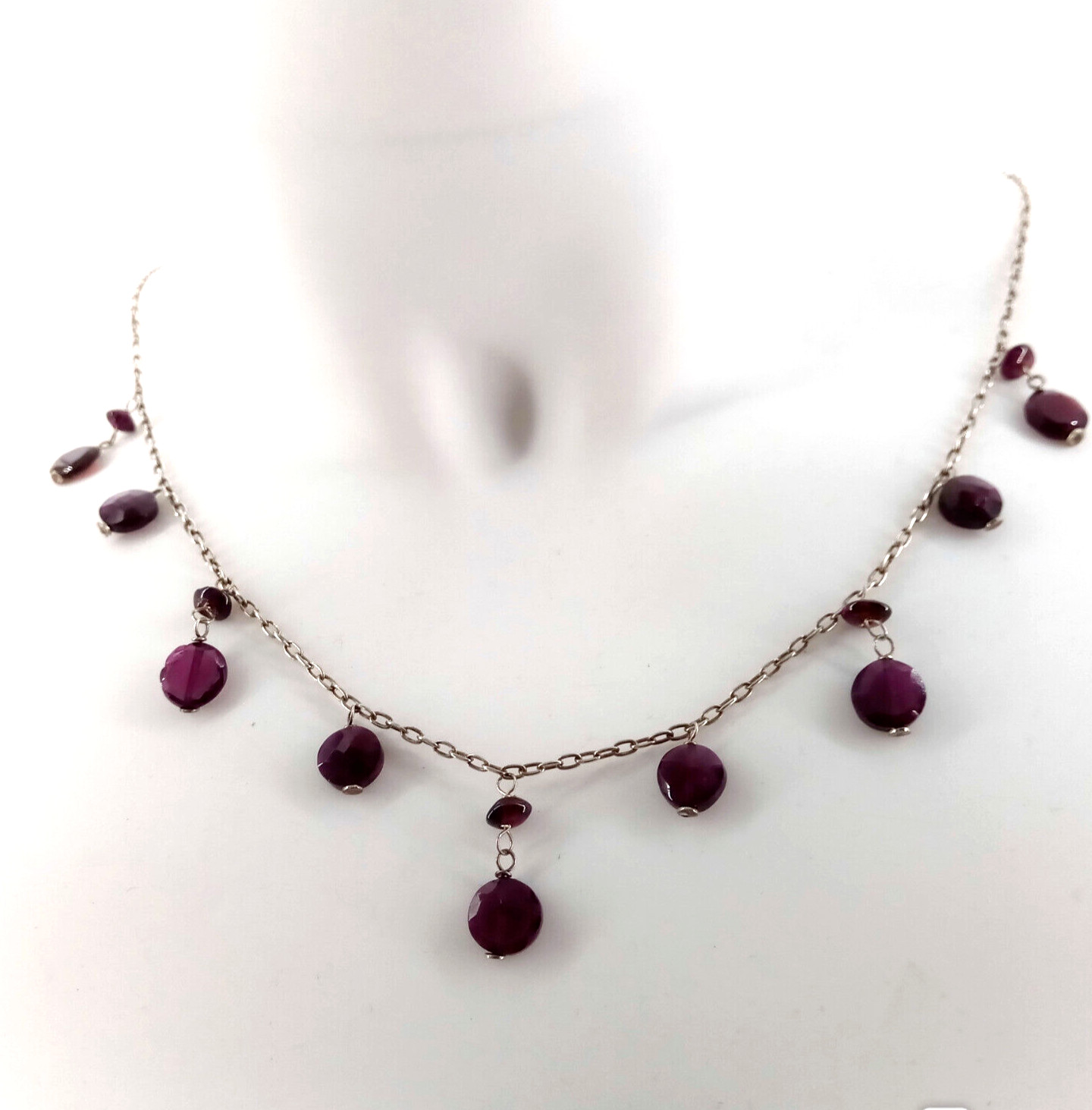 🔥🔥🔥Timeless Elegant PURPLE RHODOLITE GARNET Necklace in Silver – UNIQUE