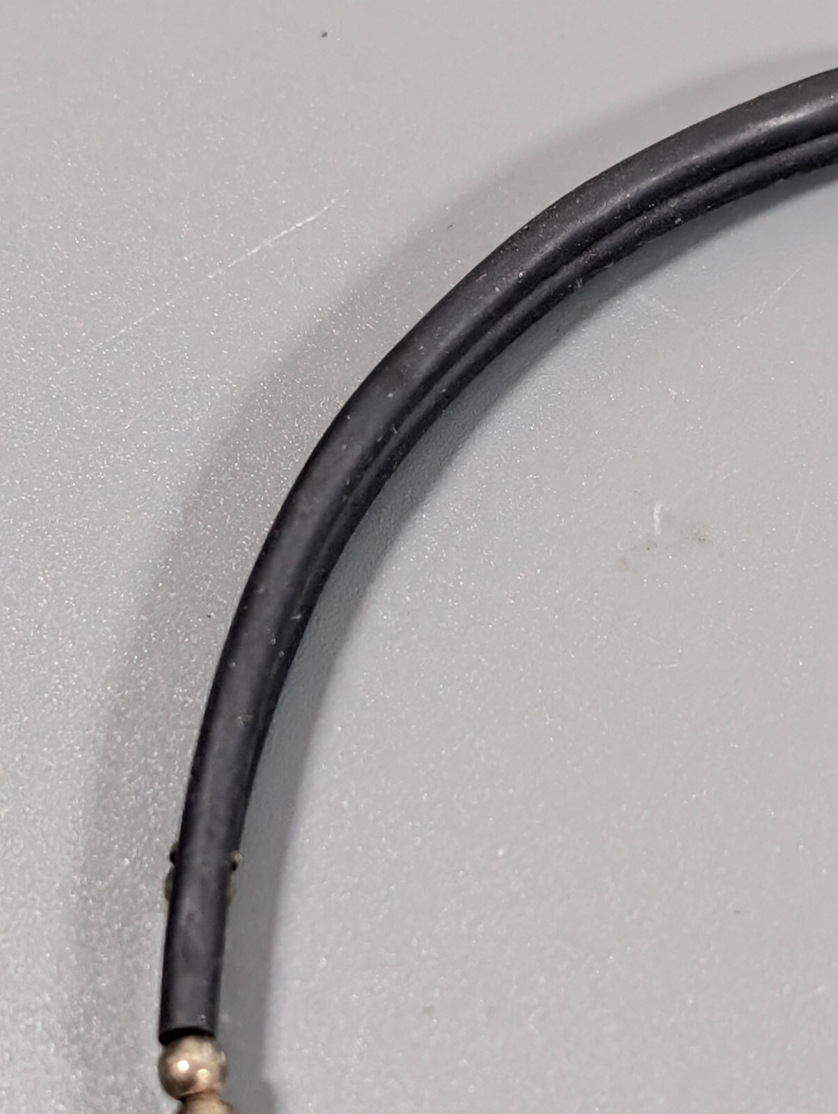 Sterling Silver 925 Black Rubber Flex Wire Choker Necklace Gothic Industrial 17″