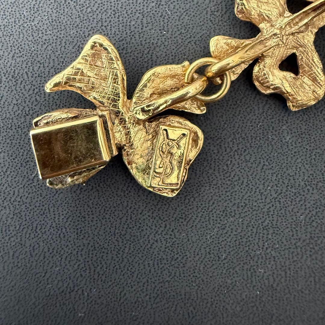 Yves Saint Laurent Vintage Ribbon Motif Bracelet Yellow Gold Women’s Jewelry JPN