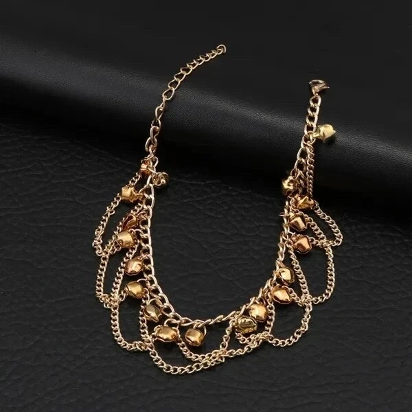 Women’s Fashion Jewelry Bohemian Gold Tassel Anklet Bracelet Beach Gift For Her