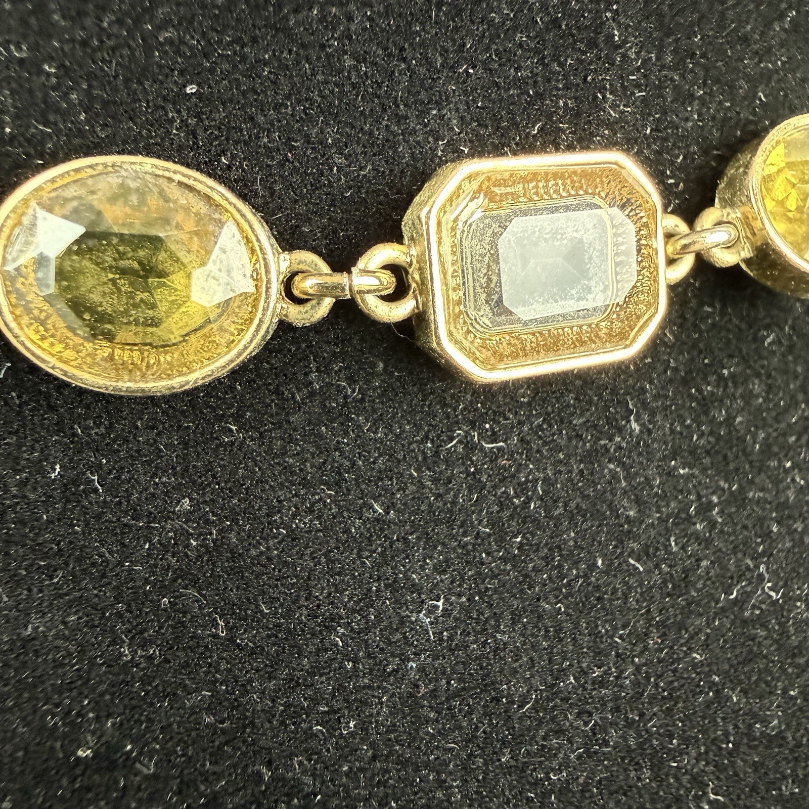 Vintage Ann Taylor Faceted Rhinestone Statement Necklace