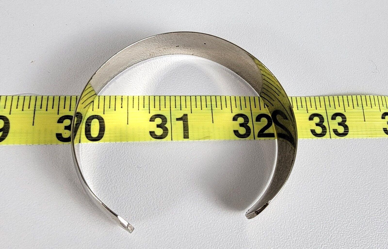 Vintage Silver Plated Smooth Open Cuff Bracelet 7″ Sizable