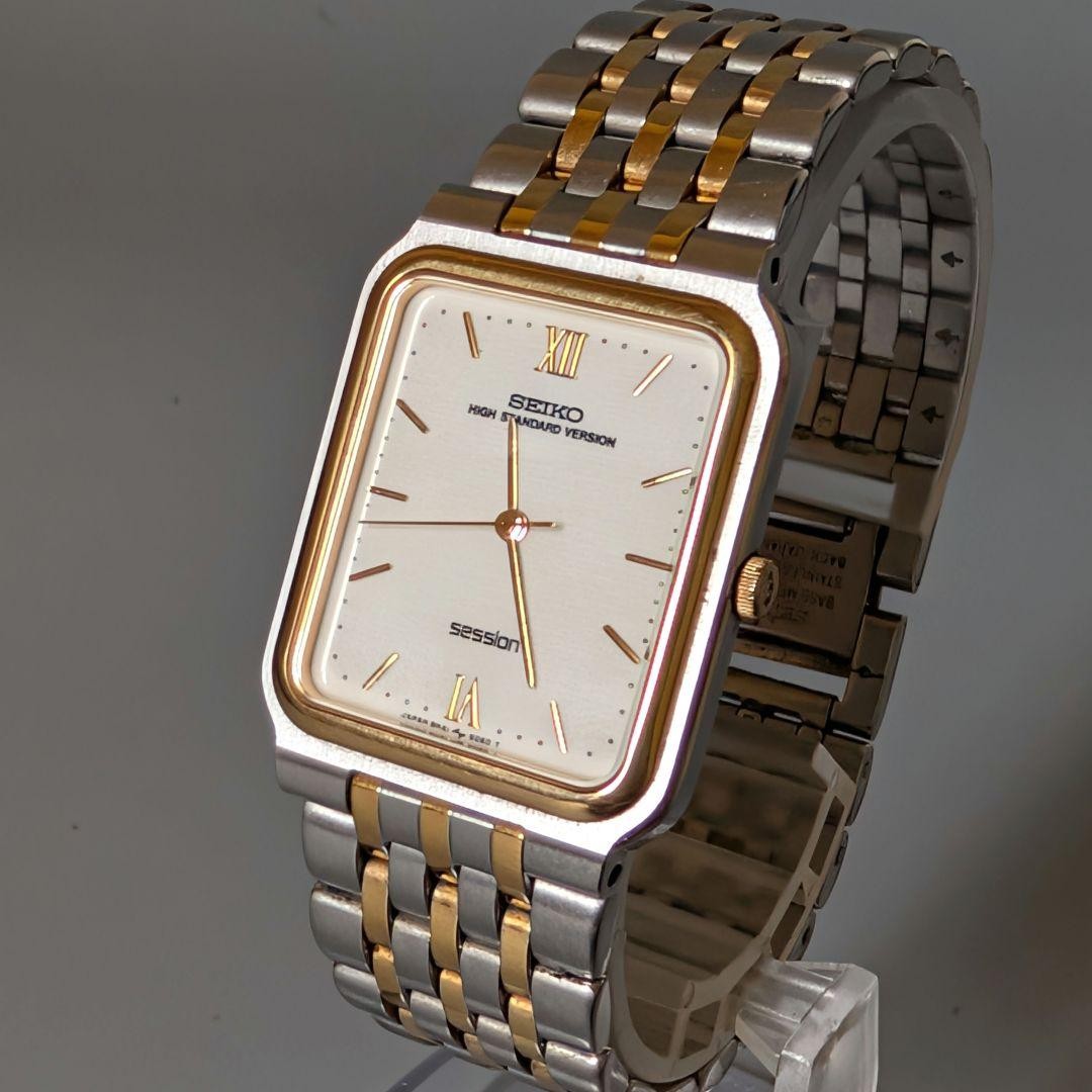 Seiko Session Square Men’s Quartz Watch 8N41 Battery Replaced Used SA722