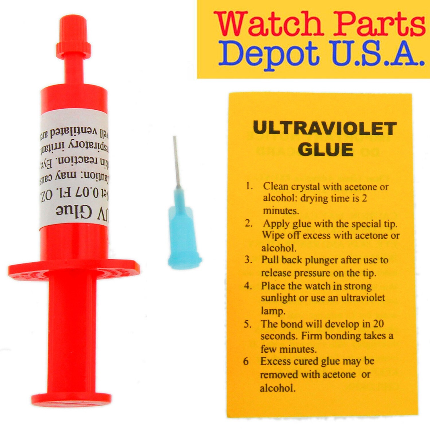 UV Glue With Tip For Precise Application .07oz Jewelry Clear Crystal Adhesive