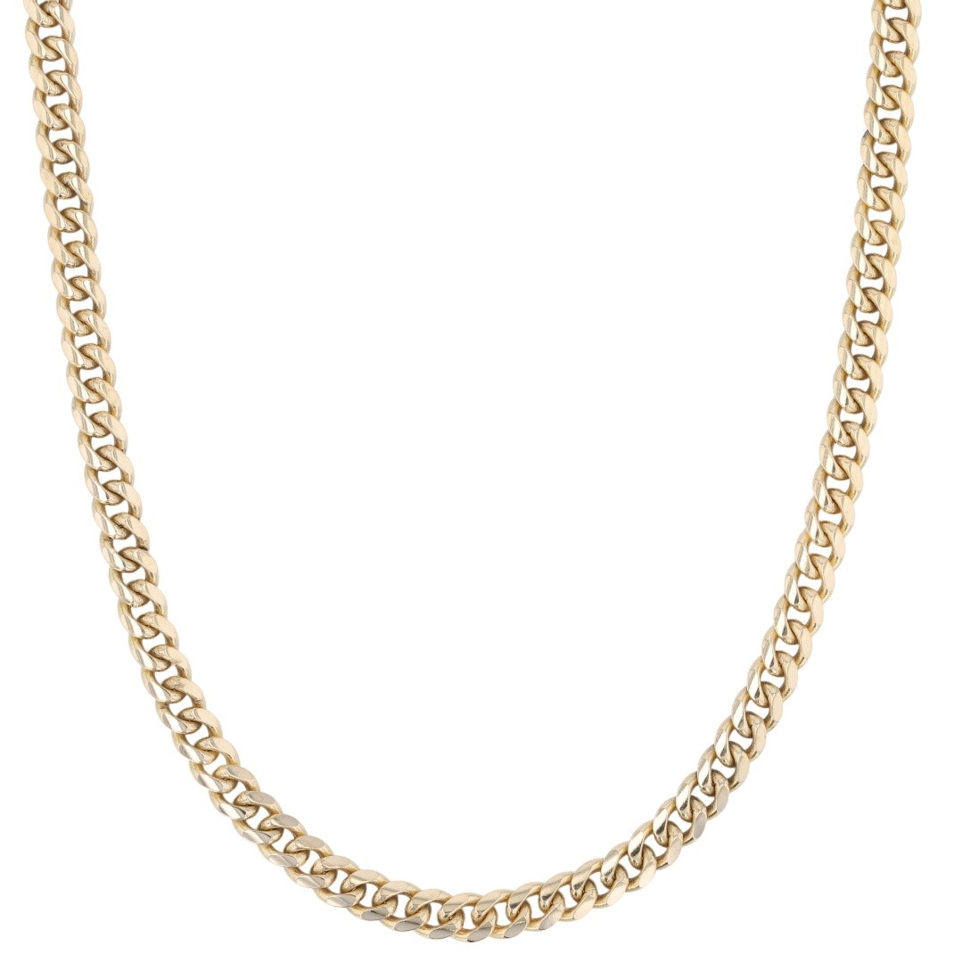 3.3mm Curb Link Chain 18.5″ Necklace 10k Yellow Gold South Africa 13.83 Grams