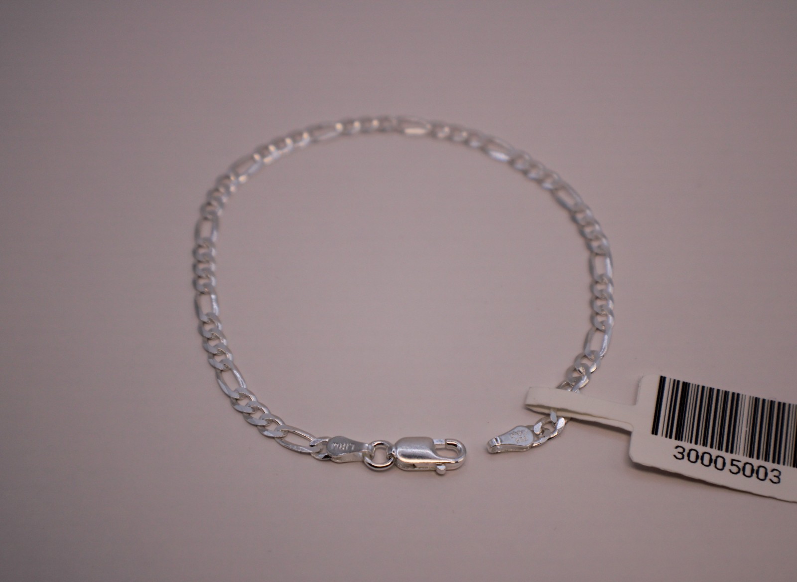 Italian Solid 925 Sterling Silver, 18K Gold Plated 3mm Diamond Cut Figaro Link