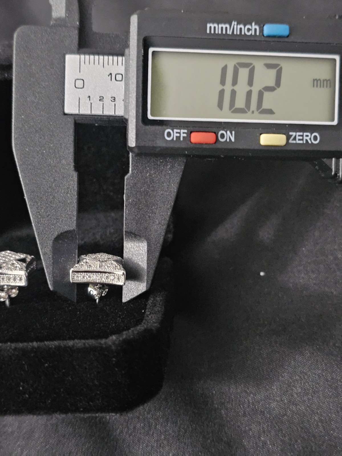 10.2mm 925 silver plated brass Square Clear CZs Pavé Stud Earrings