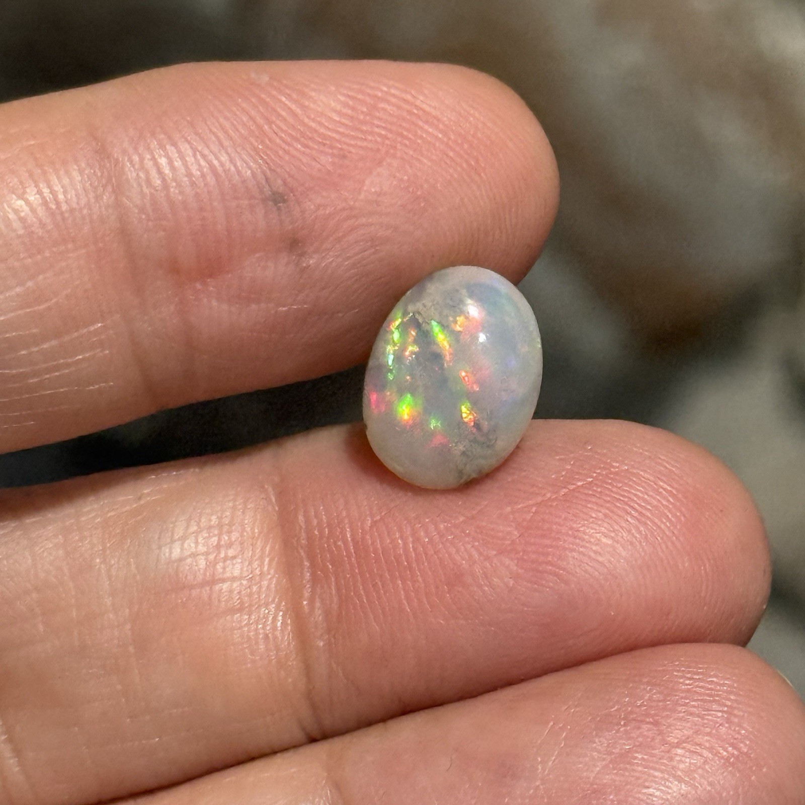 2.7ct 11.8x9x5.4mm Galaxy Ethiopian Welo Opal Oval Cabochon Gem