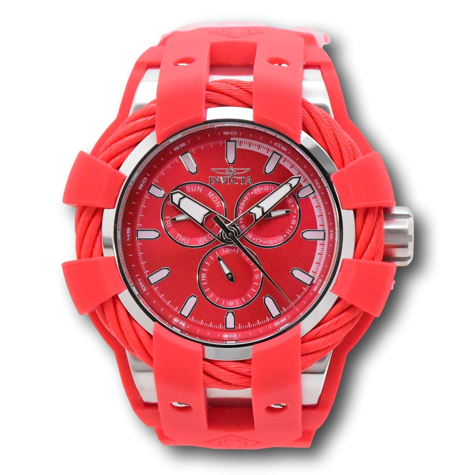 Invicta Bolt Shock Ultra Red Men’s 50mm Multifunction Date Quartz Watch 47839