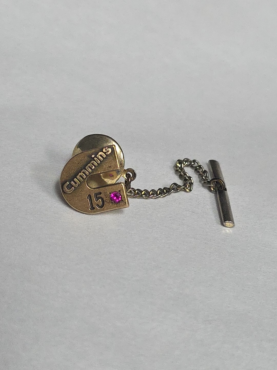 Vintage Cummins 1/5 10k Filled Yellow Gold 15 Year Employee Pin Tie Tack