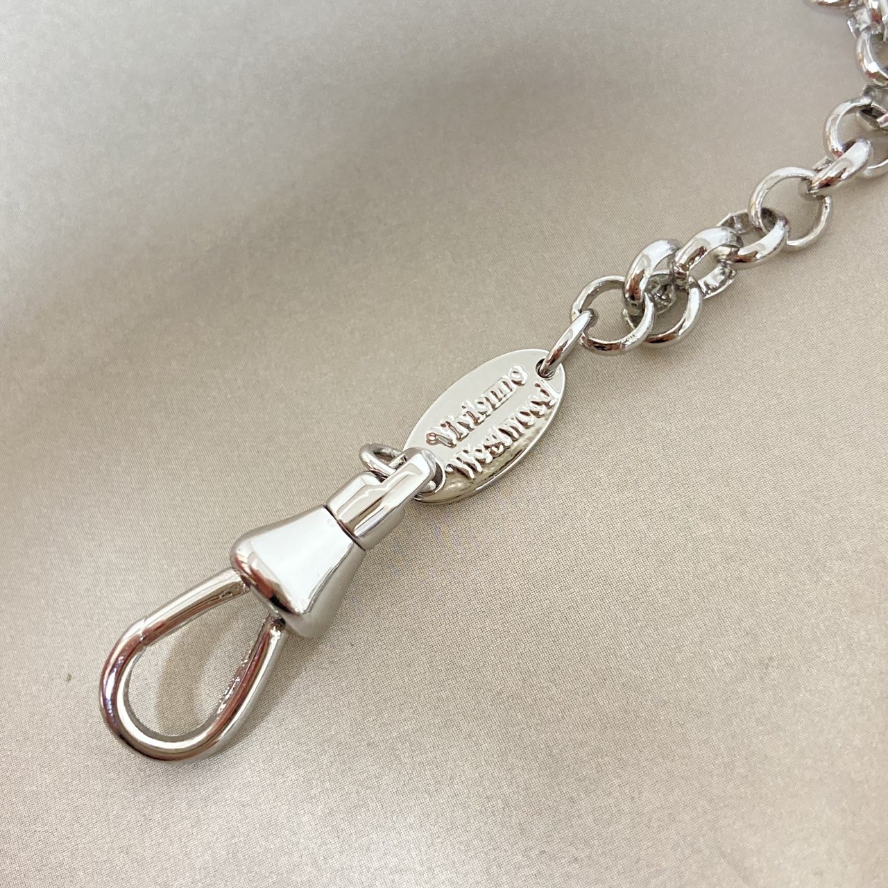 Vivienne Westwood Bracelet Petite Orb 17cm Silver Clear w/Pouch NO BOX