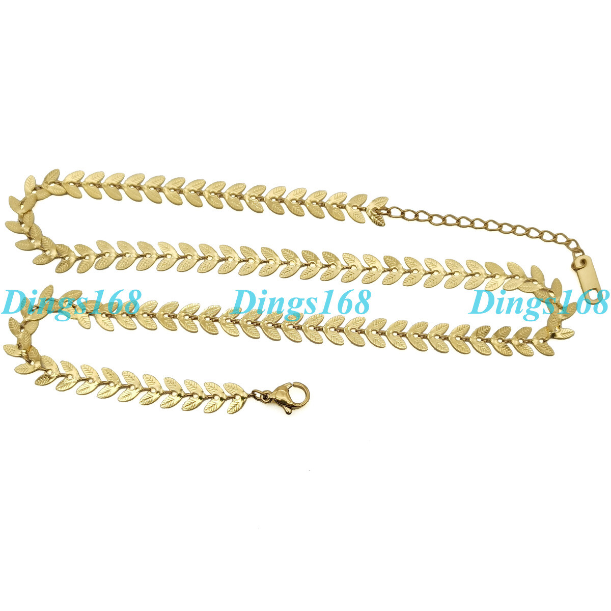 18K Yellow Gold Filled HypoAllergenic Chunky Fishtail link Chain Necklace 16~18″