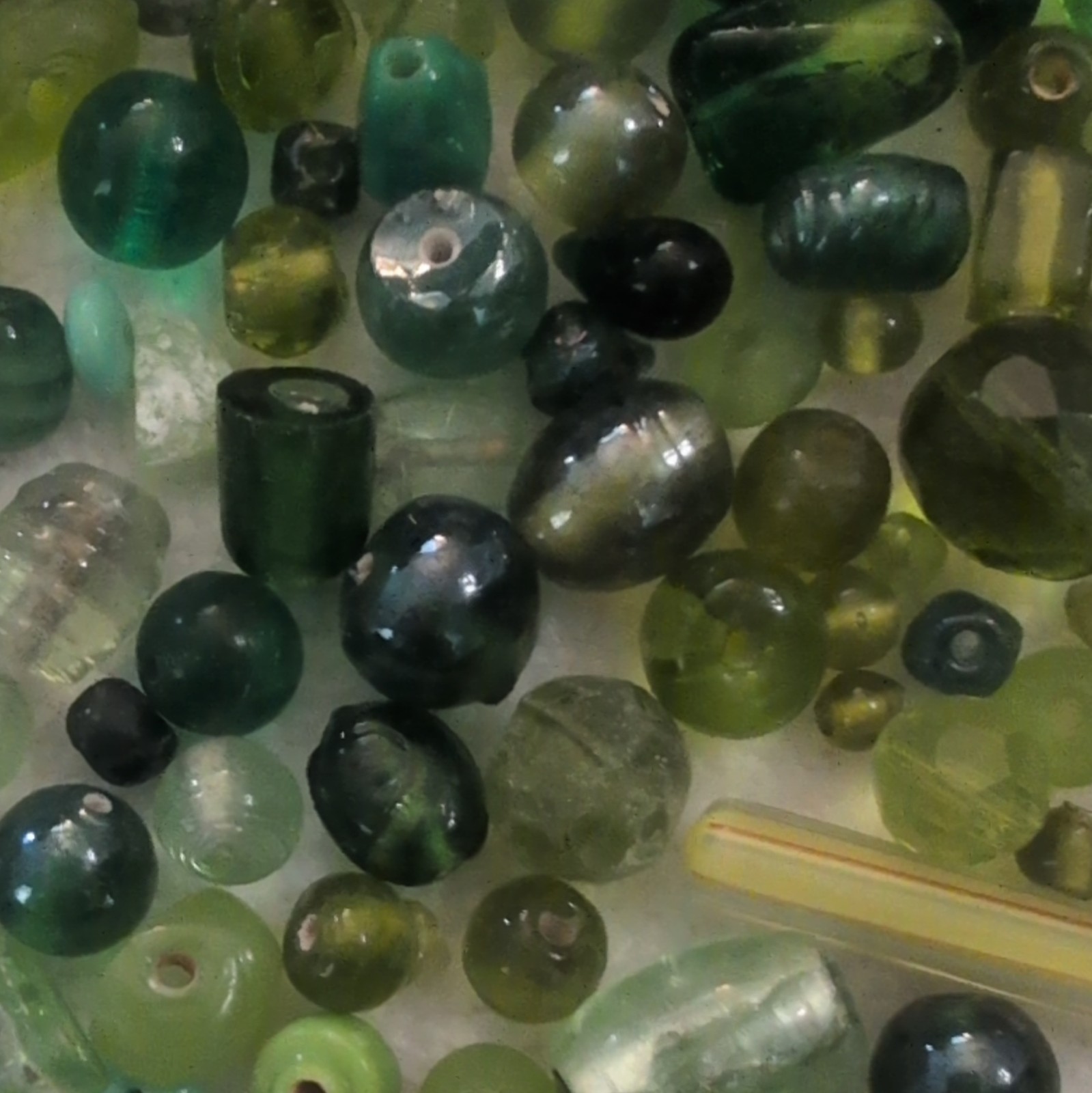 Assorted Glass Spacer Beads, Opaque, 3-8mm, Mixed Colors, 25+ Pcs