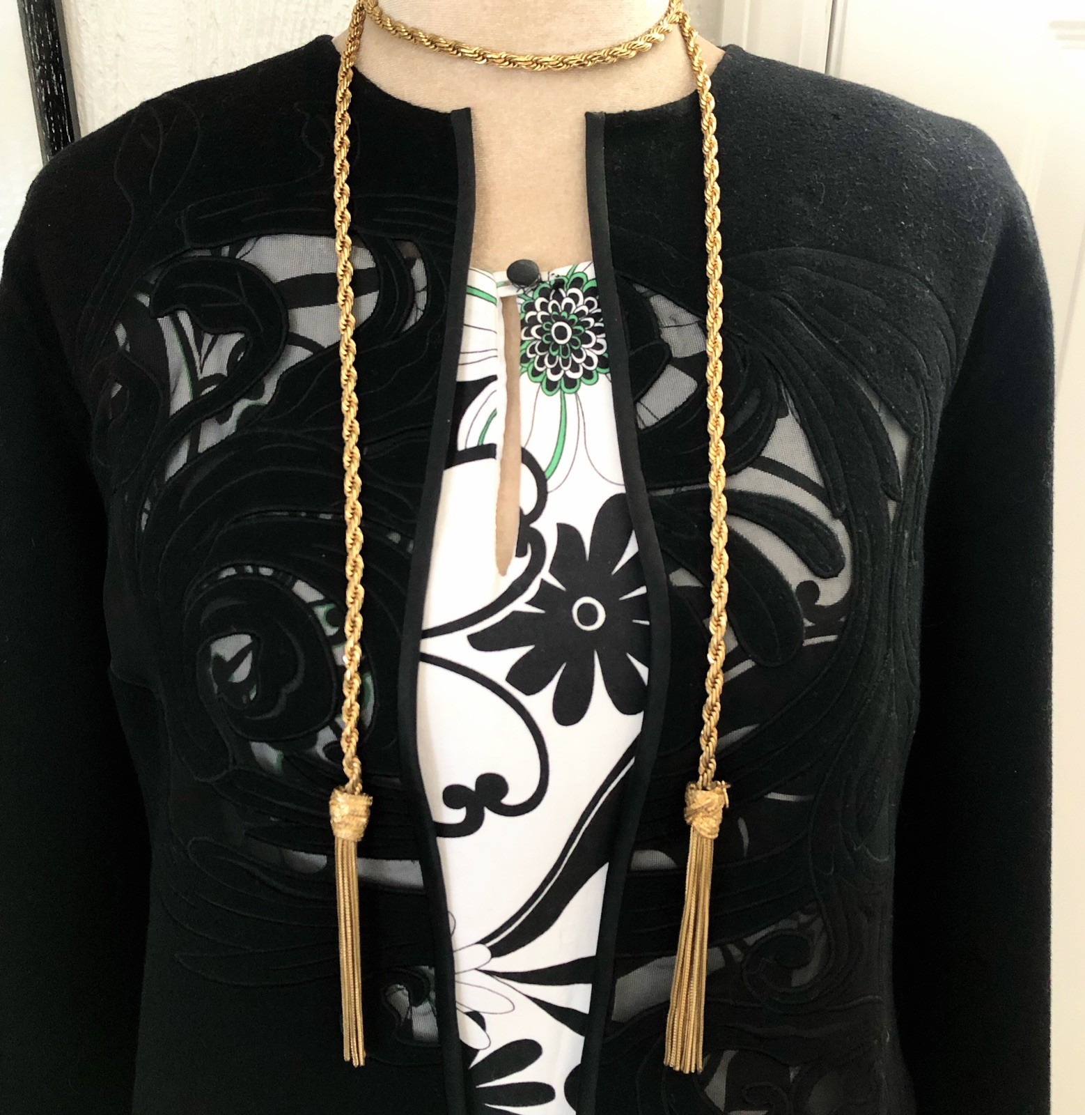 Sautoir Tassel Draping Necklace Flapper Art Deco Style Wedding Jewelry Gift 55”