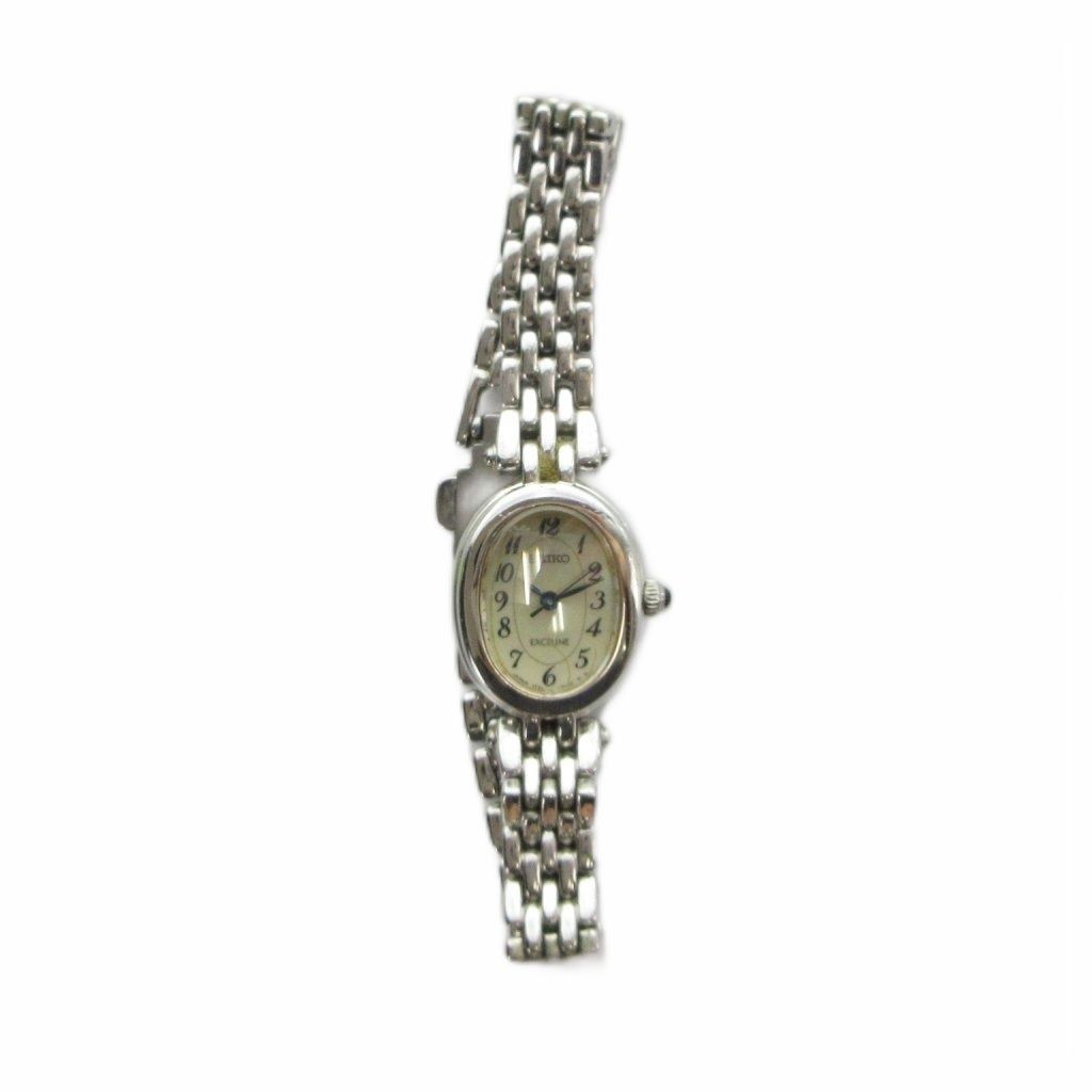 SEIKO 1F21 5030 EXCELINE Wristwatch Quartz Logo Silver Color GY18 MQ