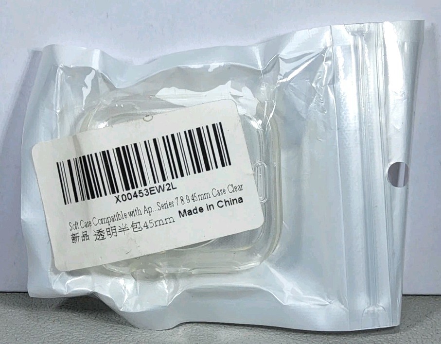NIB – X00453EW2L – Soft Case, Compatible w/Apple, Series 7, 8, 9 – 45 mm Clear